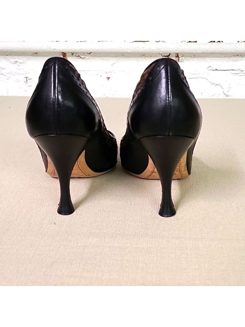 3.5 Inch Lambertson Truex Heels Made in Italy  36.5 EU Leather - Picture 3 of 10
